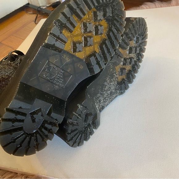 Dr Martens Molly Iridescent Black/Purple Platform Boots - Picture 6 of 6